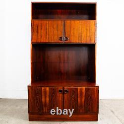 Mid Century Danish Modern Cabinet Storage Rosewood Omann Jun Doors Bookshelf Mcm