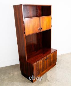 Mid Century Danish Modern Cabinet Storage Rosewood Omann Jun Doors Bookshelf Mcm