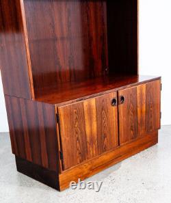 Mid Century Danish Modern Cabinet Storage Rosewood Omann Jun Doors Bookshelf Mcm