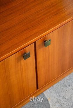 Mid Century Danish Modern Cabinet Wall Unit Hutch Credenza Display Teak Glass