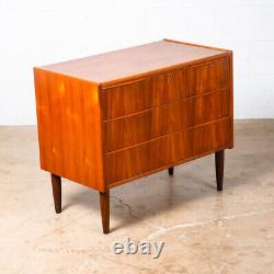 Mid Century Danish Modern Chest Drawers Dresser 3 drawer Teak Wood Denmark Table