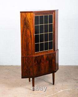 Mid Century Danish Modern Corner Cabinet Unit Brazilian Rosewood Round Front Mcm