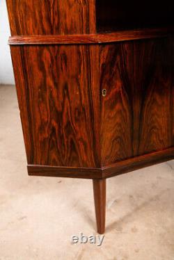 Mid Century Danish Modern Corner Cabinet Unit Brazilian Rosewood Round Front Mcm