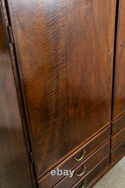 Mid Century Danish Modern Credenza Highboard Cabinet Walnut Arched Door 6 drawer