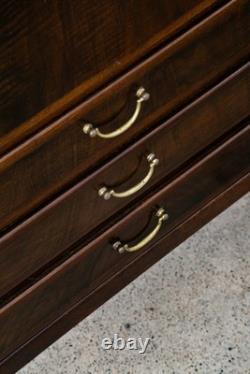 Mid Century Danish Modern Credenza Highboard Cabinet Walnut Arched Door 6 drawer