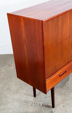 Mid Century Danish Modern Credenza Highboard Sideboard Denmark Bar Teak Drawers