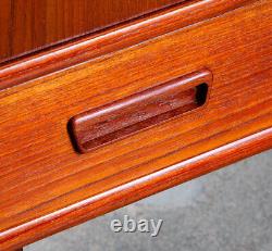 Mid Century Danish Modern Credenza Highboard Sideboard Denmark Bar Teak Drawers