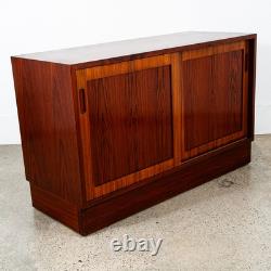 Mid Century Danish Modern Credenza Media Cabinet Rosewood Denmark Sliding Doors