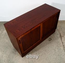 Mid Century Danish Modern Credenza Media Cabinet Rosewood Denmark Sliding Doors