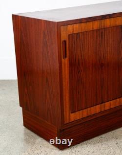 Mid Century Danish Modern Credenza Media Cabinet Rosewood Denmark Sliding Doors