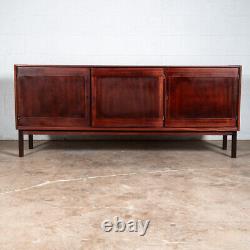 Mid Century Danish Modern Credenza Sideboard Mahogany Locking Kai Winding Brass