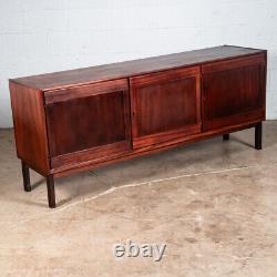 Mid Century Danish Modern Credenza Sideboard Mahogany Locking Kai Winding Brass