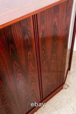 Mid Century Danish Modern Credenza Sideboard Rosewood Tambour Door Drawers Mcm