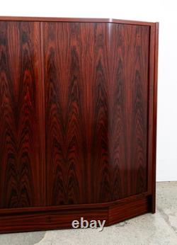 Mid Century Danish Modern Credenza Sideboard Rosewood Tambour Door Drawers Mcm