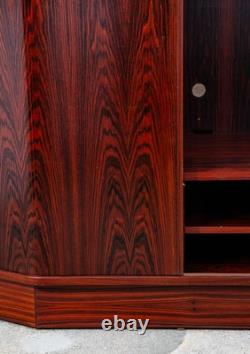 Mid Century Danish Modern Credenza Sideboard Rosewood Tambour Door Drawers Mcm