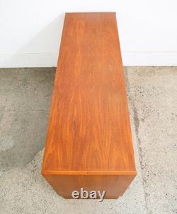 Mid Century Danish Modern Credenza Sideboard Sliding Doors Teak Denmark Mcm