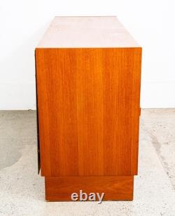 Mid Century Danish Modern Credenza Sideboard Sliding Doors Teak Denmark Mcm