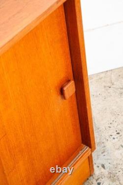 Mid Century Danish Modern Credenza Sideboard Sliding Doors Teak Denmark Mcm