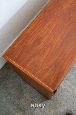 Mid Century Danish Modern Credenza Sideboard Sliding Doors Teak Denmark Mcm