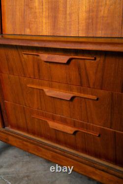 Mid Century Danish Modern Credenza Teak Sideboard Large Cabinet Drawers Doors NM