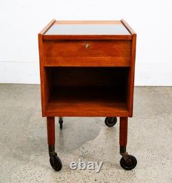 Mid Century Danish Modern End Table Craft Rolling Cart Teak Black Magazine Rack Mid Century Danish Modern End Table Craft Rolling Cart Teak Black Magazine Rack