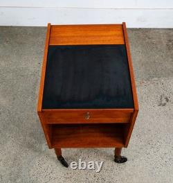 Mid Century Danish Modern End Table Craft Rolling Cart Teak Black Magazine Rack Mid Century Danish Modern End Table Craft Rolling Cart Teak Black Magazine Rack