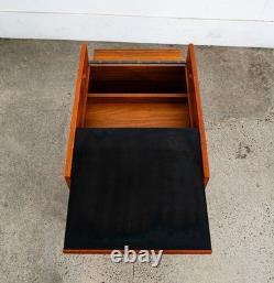 Mid Century Danish Modern End Table Craft Rolling Cart Teak Black Magazine Rack Mid Century Danish Modern End Table Craft Rolling Cart Teak Black Magazine Rack