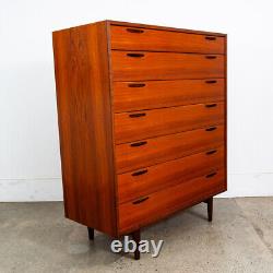 Mid Century Danish Modern Highboy Dresser 7 Drawer Teak Ib Kofod Larsen Mcm