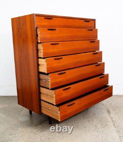 Mid Century Danish Modern Highboy Dresser 7 Drawer Teak Ib Kofod Larsen Mcm