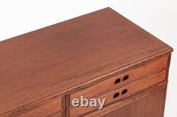 Mid Century Danish Modern Tall Two-Piece Teak Cabinet Hutch