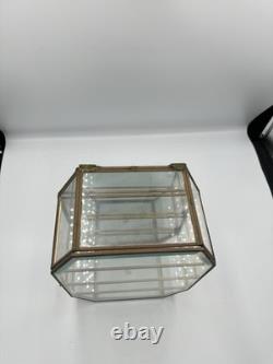 Mid Century Hollywood Regency Small Glass Cabinet Showcase Bathroom Display