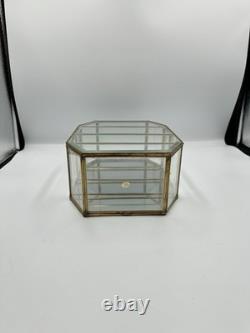 Mid Century Hollywood Regency Small Glass Cabinet Showcase Bathroom Display