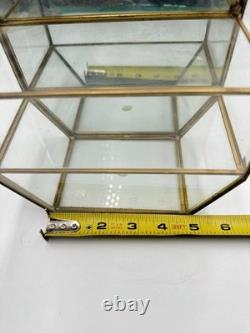 Mid Century Hollywood Regency Small Glass Cabinet Showcase Bathroom Display