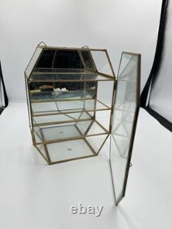 Mid Century Hollywood Regency Small Glass Cabinet Showcase Bathroom Display