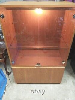 Mid-Century Liquor Cabinet/Display Case withTinted Glass Doors