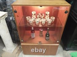 Mid-Century Liquor Cabinet/Display Case withTinted Glass Doors