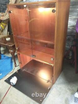 Mid-Century Liquor Cabinet/Display Case withTinted Glass Doors