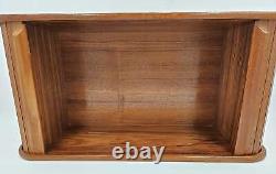 Mid Century Mod Teakwood Double Tambour Door Hanging Shelf Cabinet 1960's