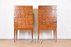 Mid-Century Modern 40-Drawer Oak Library Card Catalogs by Gaylord Bros, Pair