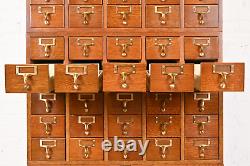 Mid-Century Modern 40-Drawer Oak Library Card Catalogs by Gaylord Bros, Pair