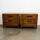 Mid Century Modern American Set Of Two Light Walnut Nightstands By Unagusta