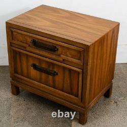 Mid Century Modern American Set of Two Light Walnut Nightstands by Unagusta