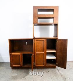 Mid Century Modern Audio Cabinet Record Storage Credenza Low 4 Doors Custom Hifi