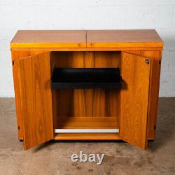 Mid Century Modern Bar Cart Cabinet Dyrlund Liquor Teak Storage Rolling Glass NM