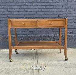 Mid-Century Modern Bar Cart Mount Airy Furniture Co, Facade Line, Two-Tier