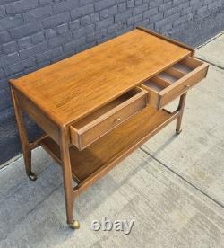 Mid-Century Modern Bar Cart Mount Airy Furniture Co, Facade Line, Two-Tier