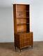 Mid Century Modern Bookshelf Cabinet Walnut 2 Piece 3 Drawer Vintage Storage Mcm
