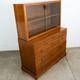 Mid Century Modern China Cabinet Hutch Albert Walnut Display Glass Drawers Doors