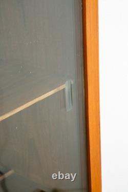 Mid Century Modern China Cabinet Hutch Albert Walnut Display Glass Drawers Doors