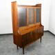 Mid Century Modern China Cabinet Hutch Walnut Kroehler Credenza Display Glass